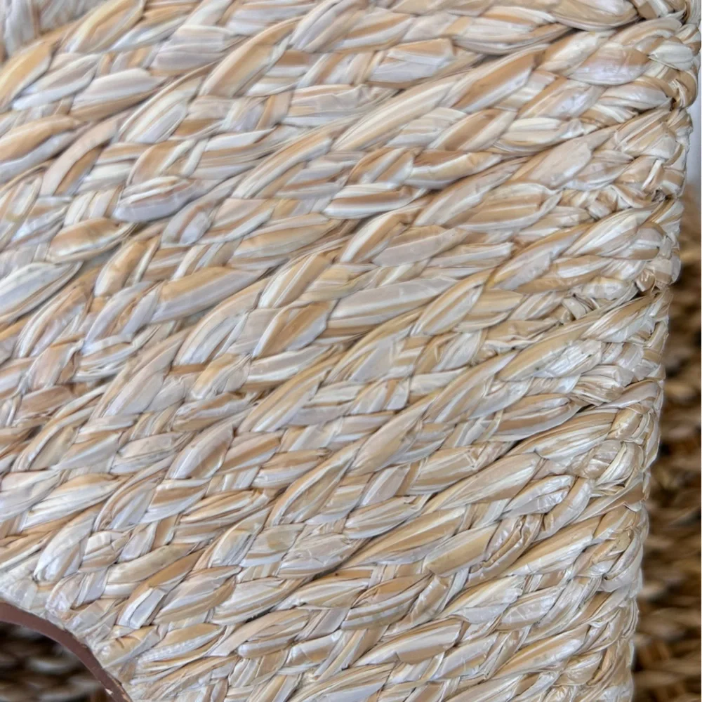 Shoedazzle Raffia Platform Wedge Ankle Strap‎ Size 10
